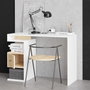 Hanah Home Escritorio Tempus Dec0140 Mesa de Estudio Aglomerado Melamina Blanco y Roble 100x45x74 cm