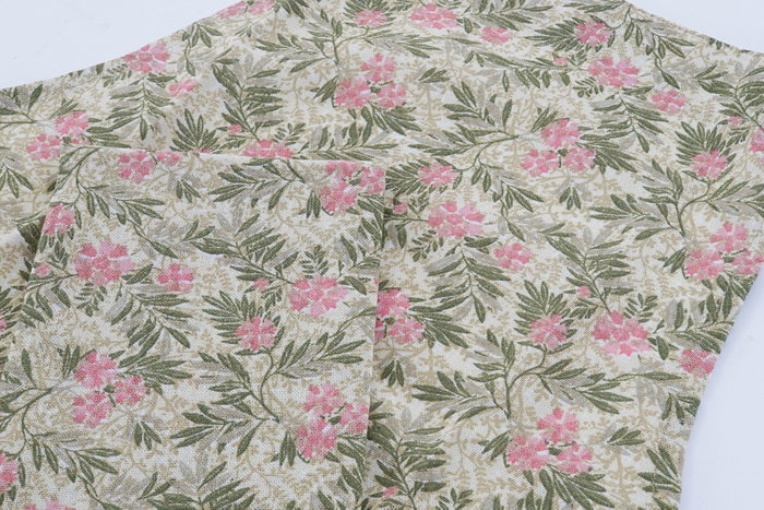 DKD Home Decor Victoriano 21 Delantal Shabby Verde Rosa Flores Set de 2 Piezas Poliéster Algodón 60 x 80 x 0.5 cm
