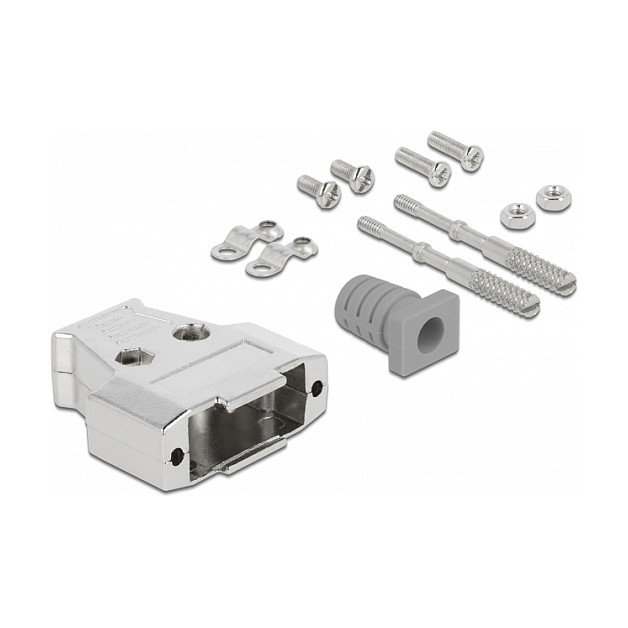DeLOCK Carcasa metálica para conector D-Sub 15, Plata DeLOCK Carcasa metálica para conector D-Sub 15, Plata