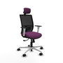 PIQUERAS Y CRESPO Silla de oficina Yunquera con mecanismo Sincro, Morado y Negro
