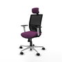 PIQUERAS Y CRESPO Silla de oficina Yunquera con mecanismo Sincro, Morado y Negro
