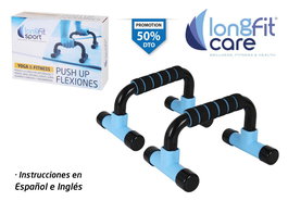 Inde Longfit Sport - Push Up Flexiones, Soporte para Ejercicio (14.5 x 22.5 x 13 cm) (3 Unidades)