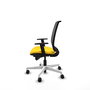 PIQUERAS Y CRESPO Alares Silla de Oficina con Mecanismo Sincro, Malla Negra y Asiento Amarillo