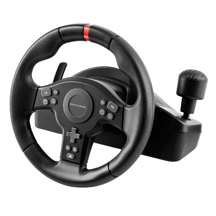 Mars Gaming MWH-RSXONE Volante SimRacing 270° con Palanca Secuencial, Pedalera XL y Vibración DriveSense para PC, PS3, PS4, Switch, Xbox One y Series X/S