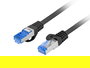 Lanberg Cable de Red Latiguillo Cat.6A S/FTP Apantallado 50 cm Negro 10 Gigabit Ethernet