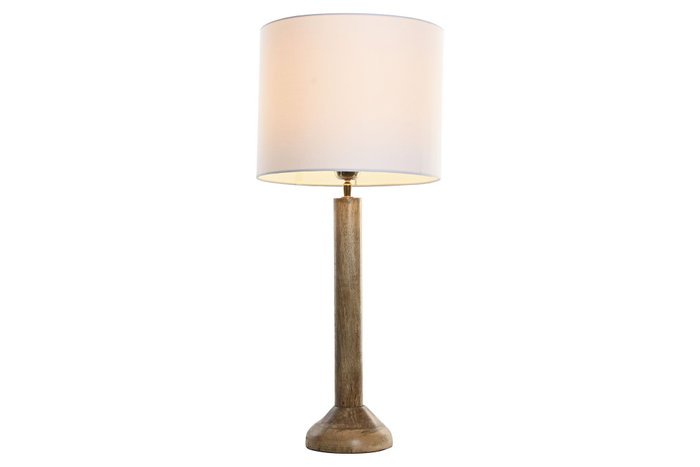 DKD Home Decor Lámpara de Sobremesa Mango Algodón Natural