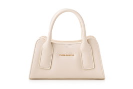 Vince Camuto Bolso de Mano Bergamo Crema Piel de Polivinilo Elegante Sofisticado Ideal para Cualquier Ocasión.