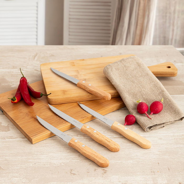 Set 4 Cuchillos Steak Mango Madera Madera Amefa 21 cm