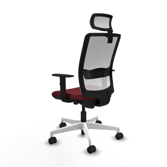 PIQUERAS Y CRESPO Silla de oficina Haches Granate y Blanco