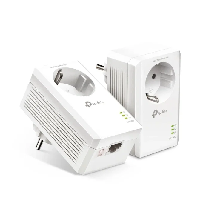 TP-Link TL-PA7017P KIT Adaptador Powerline AV1000 Gigabit con Enchufe Integrado, Pack de 2