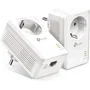 TP-Link TL-PA7017P KIT Adaptador Powerline AV1000 Gigabit, 1000 Mbps HomePlug AV2, Puerto Gigabit, Enchufe Integrado, Pack de 2, Alcance 300m, Blanco