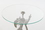 DKD Home Decor Indio Mesita Auxiliar Cristal Plateado Transparente 46 x 72 x 46 cm