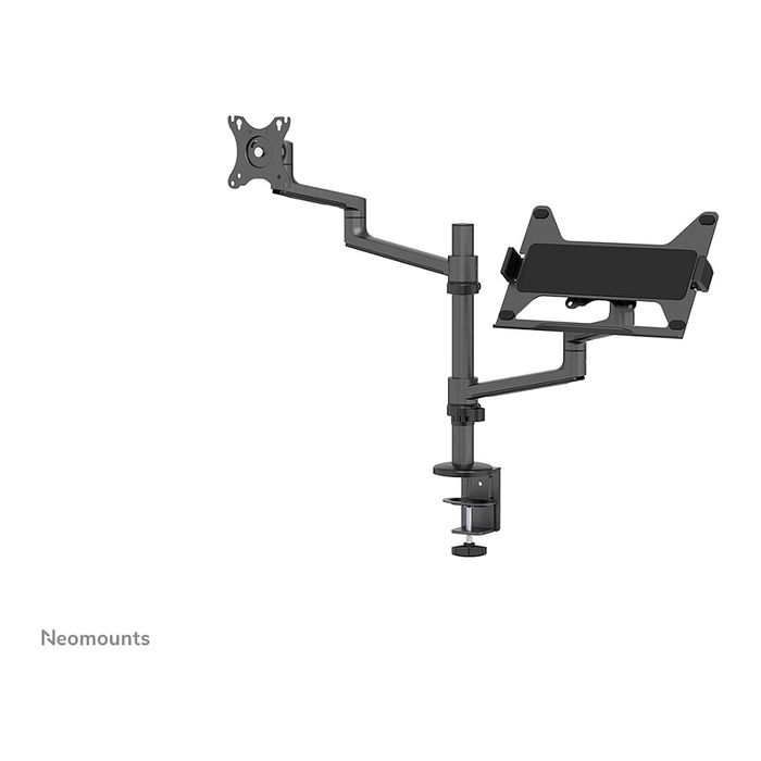 Newstar DS20-425BL2 - Neomounts Tischhalterung para Monitor 17-27 Pulgadas y Laptop 11.6-17.3 Pulgadas, Soporte de Escritorio, Negro