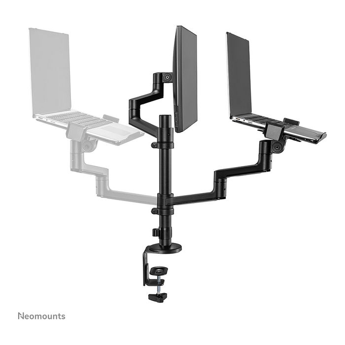 Newstar DS20-425BL2 - Neomounts Tischhalterung para Monitor 17-27 Pulgadas y Laptop 11.6-17.3 Pulgadas, Soporte de Escritorio, Negro