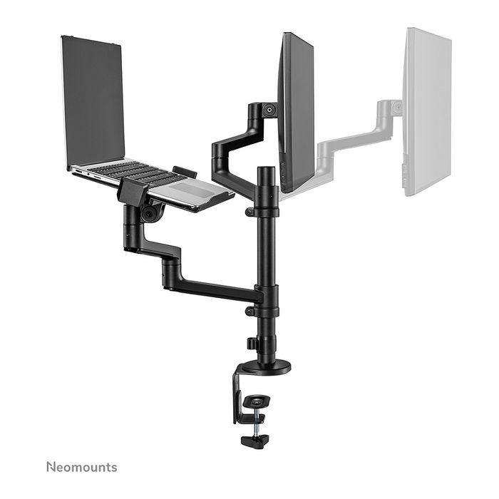 Newstar DS20-425BL2 - Neomounts Tischhalterung para Monitor 17-27 Pulgadas y Laptop 11.6-17.3 Pulgadas, Soporte de Escritorio, Negro