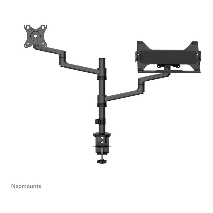 Newstar DS20-425BL2 - Neomounts Tischhalterung para Monitor 17-27 Pulgadas y Laptop 11.6-17.3 Pulgadas, Soporte de Escritorio, Negro