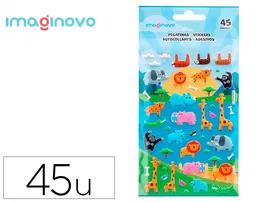 Imaginovo Pegatinas Cute Animales Safari con Relieve 190x105 mm