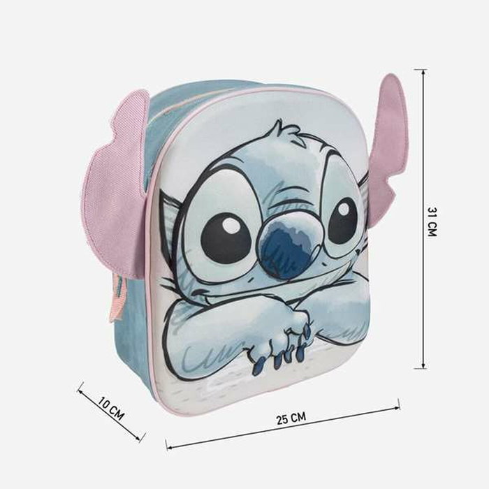 Cerdá Mochila Infantil 3D Aplicaciones Stitch Azul Claro