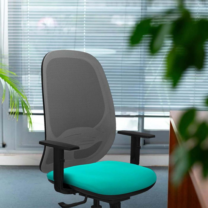 PIQUERAS Y CRESPO Silla de oficina Cilanco con mecanismo Sincro, Blanco y Gris