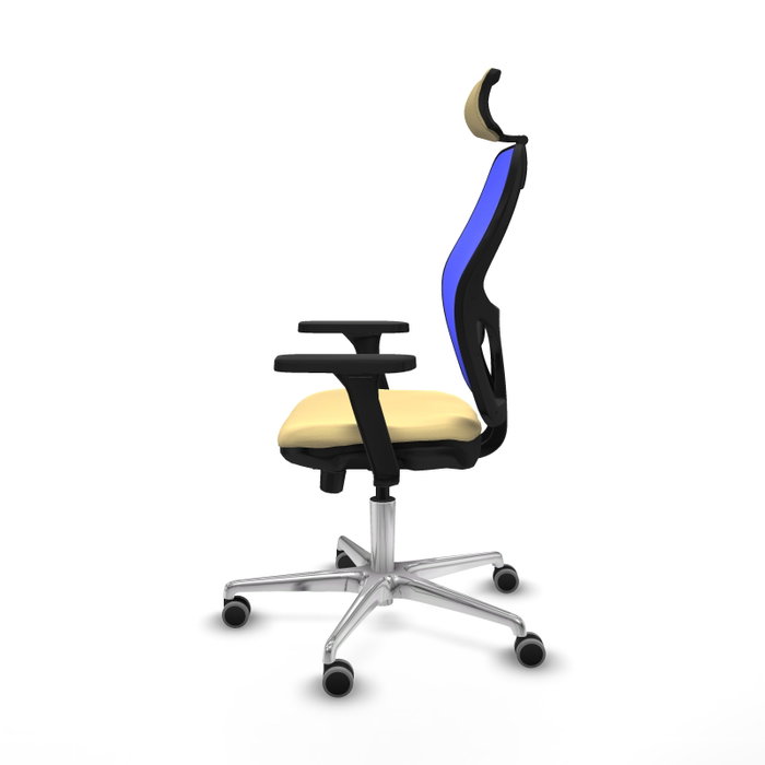 PIQUERAS Y CRESPO Silla de oficina Jorquera Sincro/Traslack Crema y Azul