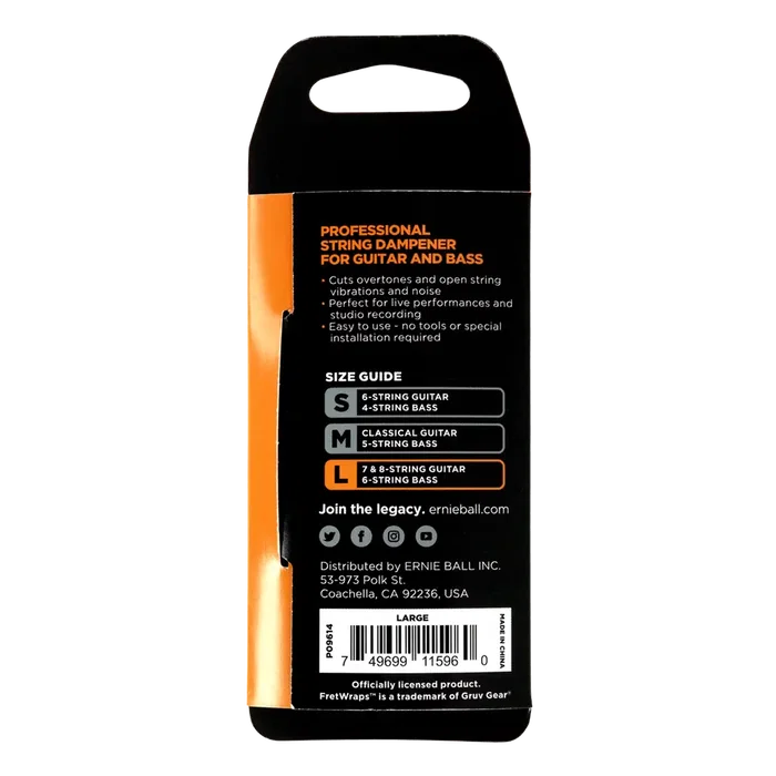 ERNIEBALL Lg Ernieball Accesorio Apagador Amortiguador de Cuerdas para Guitarra Bajo Ukelele