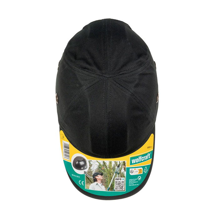 Wolfcraft Gorro de Protección Negro (CE) 4969000 para Trabajos Ligeros y Jardinería