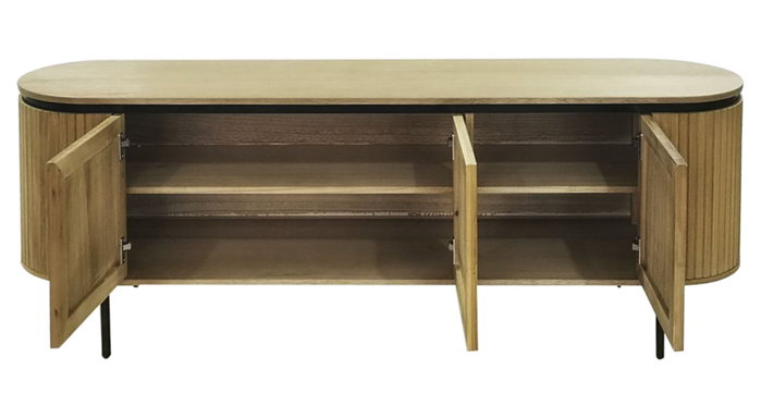 DKD Home Decor Buffet Paulownia Metal Natural 170x40x80 DKD Home Decor Buffet Paulownia Metal Natural 170x40x80