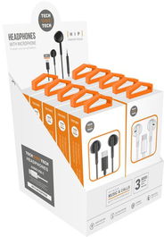 Auriculares Tech-One-Tech Eartech De Boton Con Conector Usb-C Microfono Integrado Surtido Expositor De 10 (5X Negro + 5X Blanco)