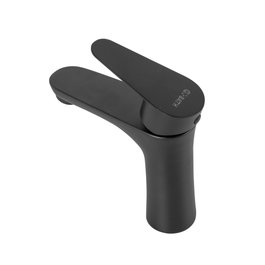 Grifo de lavabo monomando clásico Negro con caño bajo