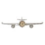 DKD Home Decor Reloj de Pared con Estantería Diseño de Avión Plateado