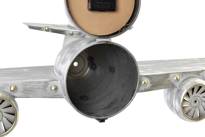 DKD Home Decor Reloj de Pared Vintage Plateado 102 x 26 x 22 cm