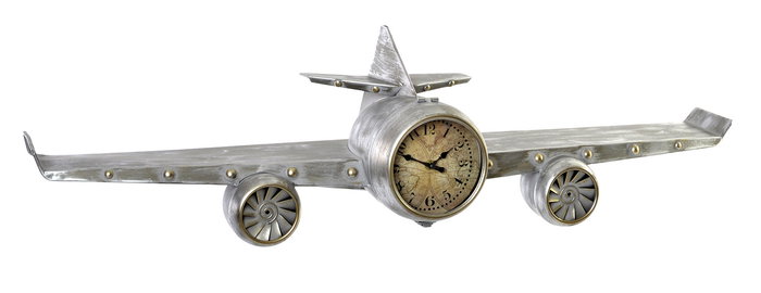 DKD Home Decor Reloj de Pared Vintage Plateado 102 x 26 x 22 cm