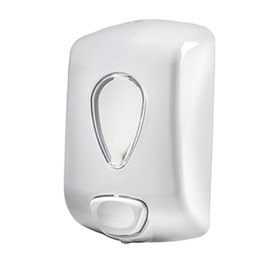 Dispensador de Jabón o Gel Manual, ABS, Color Blanco, Capacidad 1 Litro