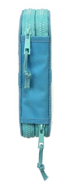 Plumier Doble Baby Shark Surfing Azul Blanco 12.5 x 19.5 x 4 cm (28 piezas)