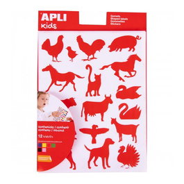 Gomets Apli Bolsa 12H Animales Granja 6 Col.Surt.(Am-Az-Ng-Rj-Rs-Vd) 204 Uds. (10114) (Set de 10)