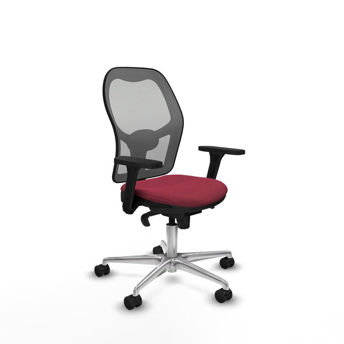PIQUERAS Y CRESPO Silla de oficina Jorquera con mecanismo Sincro, tela Granate y malla Gris PIQUERAS Y CRESPO Silla de oficina Jorquera con mecanismo Sincro, tela Granate y malla Gris