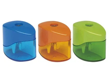 Mor Sacapuntas Metálico Pequeño con Depósito Colores Surtidos Mor Sacapuntas Metálico Pequeño con Depósito Colores Surtidos