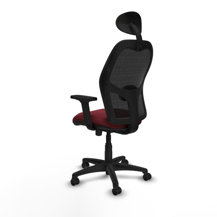 PIQUERAS Y CRESPO Alocén Silla de Oficina con Malla Negra y Asiento Granate PIQUERAS Y CRESPO Alocén Silla de Oficina con Malla Negra y Asiento Granate