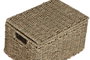 DKD Home Decor Set de 3 Cestas tipo Baúl de Fibra y Metal Natural
