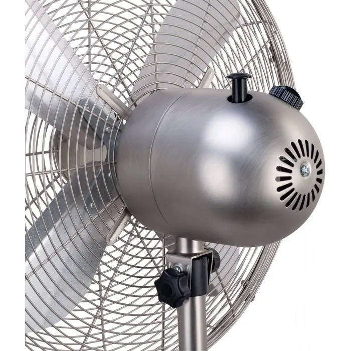 Oceanic OCEAVPI50W Ventilador de Pedestal de 40 cm, 3 Velocidades, 50 W, Altura Ajustable 90-125 cm, Aspas de Aluminio, Acabado Metálico Cepillado