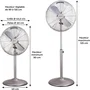Oceanic OCEAVPI50W Ventilador de Pedestal de 40 cm, 3 Velocidades, 50 W, Altura Ajustable 90-125 cm, Aspas de Aluminio, Acabado Metálico Cepillado