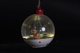 DKD Home Decor Colgante Navidad Tradicional Blanco Rosa Palo PVC LED 8 x 9 x 8 cm (12 Unidades)