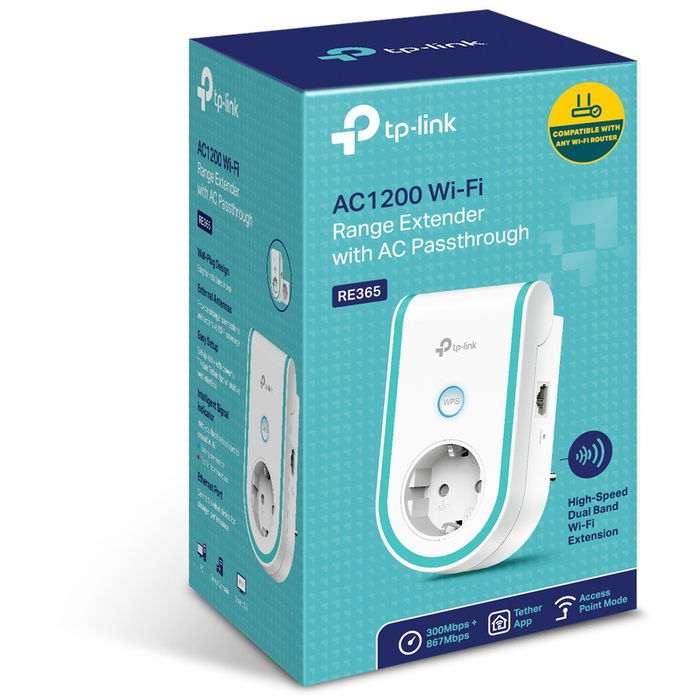 Repetidor Inalámbrico TP-Link RE365 1200Mbps/ 2 Antenas Repetidor Inalámbrico TP-Link RE365 1200Mbps/ 2 Antenas