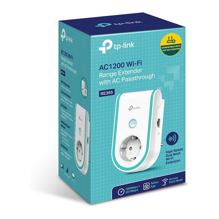 TP-Link RE365 Repetidor de Red WiFi, Extensor de Cobertura, Dual Band, AC750, 867 Mbps, Puerto Ethernet, Blanco, WPS, Compatible con Windows/Mac/Linux TP-Link RE365 Repetidor de Red WiFi, Extensor de Cobertura, Dual Band, AC750, 867 Mbps, Puerto Ethernet, Blanco, WPS, Compatible con Windows/Mac/Linux