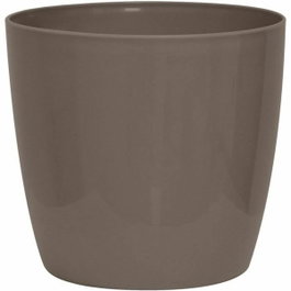 Garden Id Maceta brillante Taupe con ruedas 30 x 27 cm