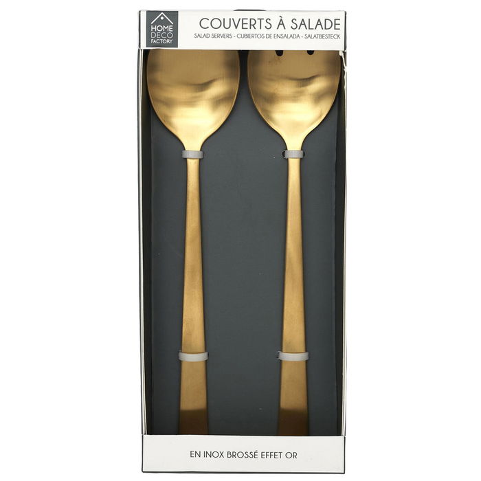 Home Deco Factory Juego De 2 Cubiertos Servir Dorado Mirage