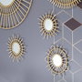 Home Deco Factory Conjunto de 3 Espejos de Ratán Modelo Flor y Sol