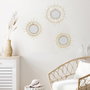 Home Deco Factory Conjunto de 3 Espejos de Ratán Modelo Flor y Sol