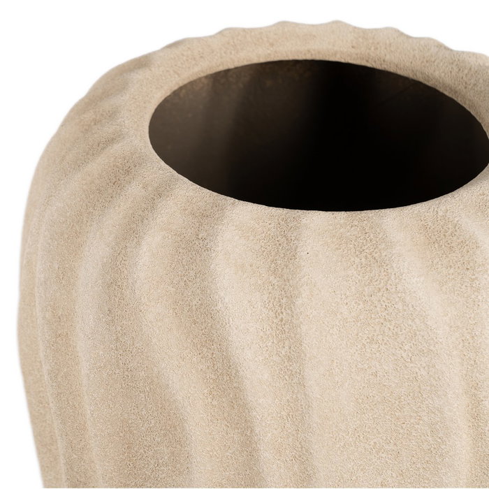 Jarrón Beige Cerámica Decoración 29 X 29 X 50 cm