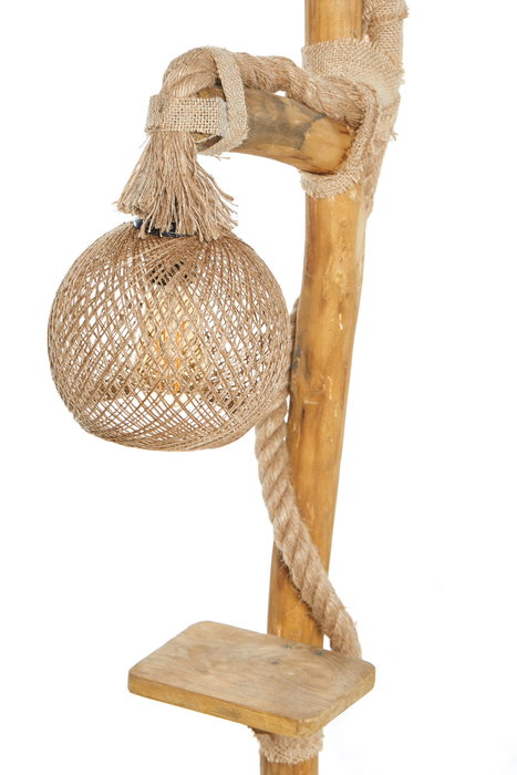 Opviq Lámpara de Pie Árbol de Madera Yute Hecho a Mano 140cm